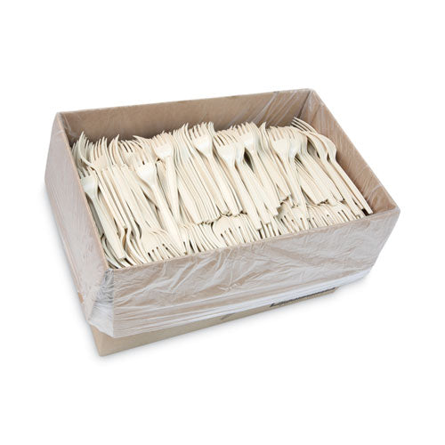 Cubiertos Earthchoice Psm, peso pesado, tenedor, 6.88", tostado, 1,000/cartón
