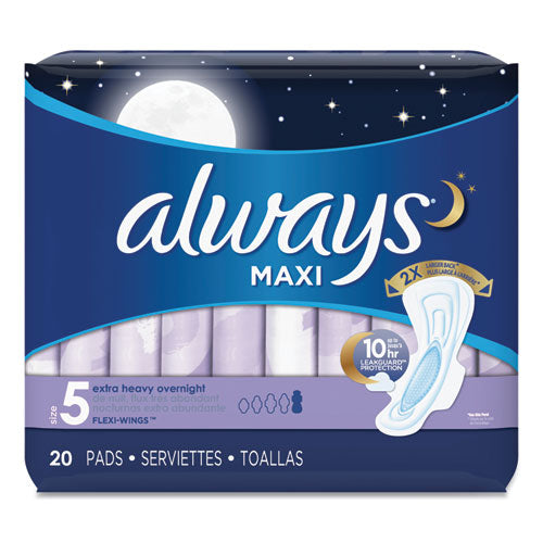 Maxi Toallas, Extra Pesadas Nocturnas, 20/paquete