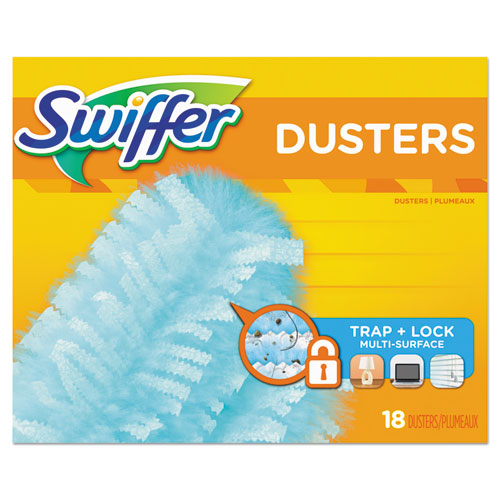 Refill Dusters, Dust Lock Fiber, Light Blue, Unscented, 10/box, 4 Box/carton