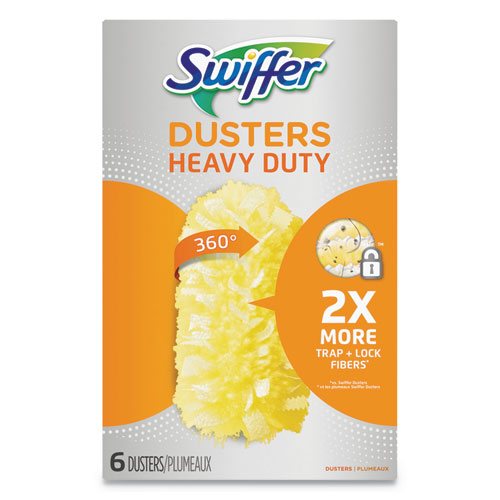 Heavy Duty Dusters Refill, Dust Lock Fiber, Yellow, 6/box, 4 Boxes/carton