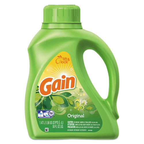 Liquid Laundry Detergent, Gain Original Scent, 46 Oz Bottle, 6/carton