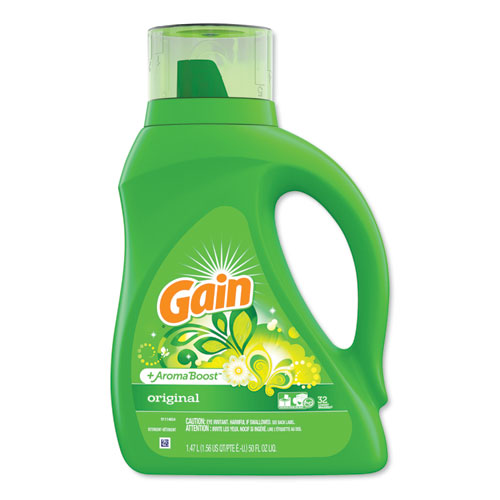 Detergente líquido para ropa, Gain Original Scent, botella de 46 oz, 6/cartón