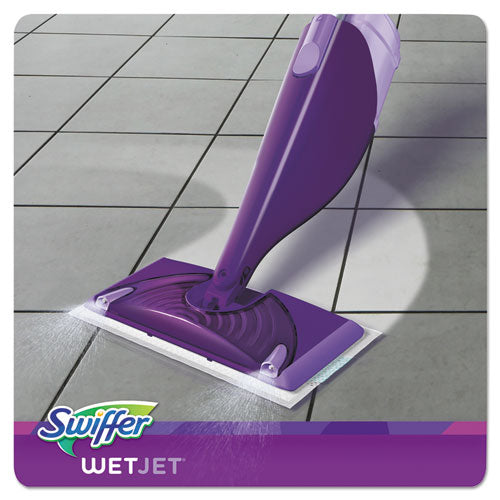 Trapeador Wetjet, cabezal de tela blanca de 11 x 5, mango de aluminio/plástico morado/plateado de 46", 2/caja