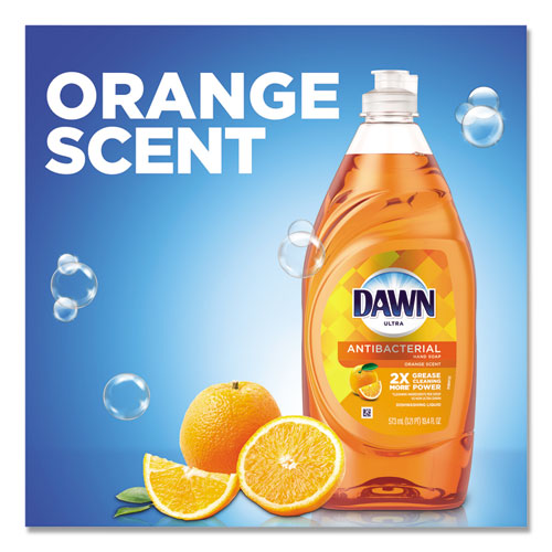 Líquido para lavar platos ultra antibacteriano, aroma a naranja, botella de 28 oz, 8/cartón