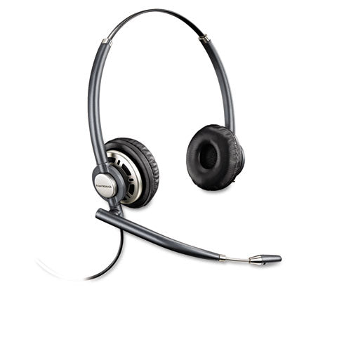 Encorepro Premium Binaural Over The Head Headset con micrófono con cancelación de ruido, negro