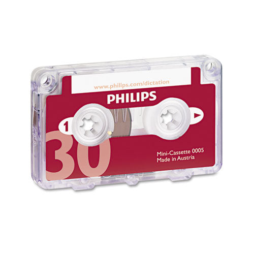 Minicassette de audio y dictado, 30 min (15 min x 2), 10/paquete
