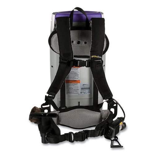 Aspiradora de mochila Super Coach Pro 10 con varita de dos piezas de longitud fija Xover, capacidad del tanque de 10 cuartos de galón, gris/púrpura