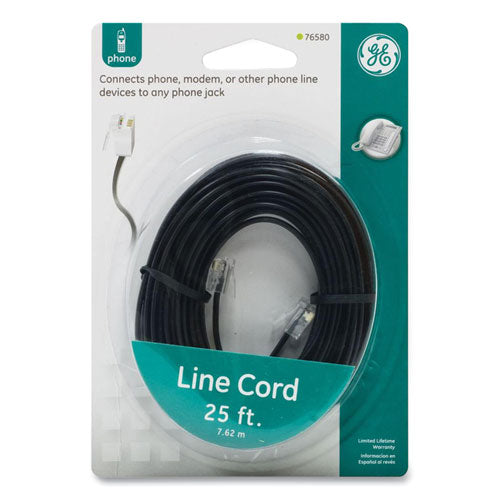 Cable de línea, enchufe/enchufe, 25 pies, negro