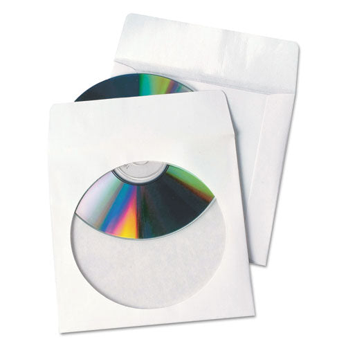 Fundas Tech-no-tear Poly/paper Cd/dvd, capacidad para 1 disco, blanco, 100/caja