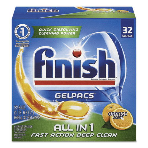 Dish Detergent Gelpacs, Orange Scent, Box Of 32 Gelpacs, 8 Boxes/carton