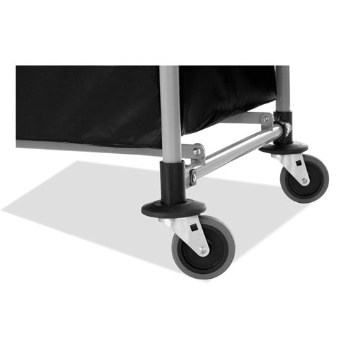 X-cart plegable de un compartimento, tela sintética, contenedor de 9.96 pies cúbicos, 24.1" x 35.7" x 34", negro/plateado