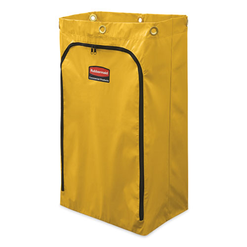 Zippered Vinyl Cleaning Cart Bag, 24 Gal, , 17.25" X 30.5", Yellow