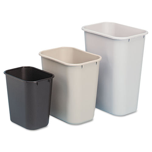 Cesto de basura de plástico para escritorio, 7 galones, plástico, negro