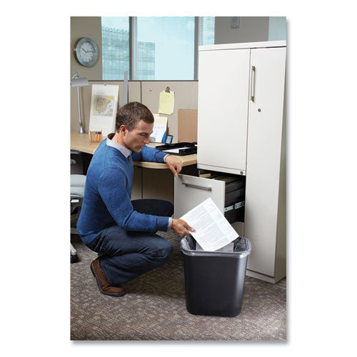 Cesto de basura de plástico para escritorio, 7 galones, plástico, negro