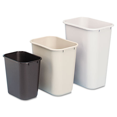 Cesto de basura de plástico para escritorio, 7 galones, plástico, negro