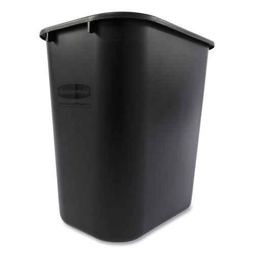 Cesto de basura de plástico para escritorio, 7 galones, plástico, negro