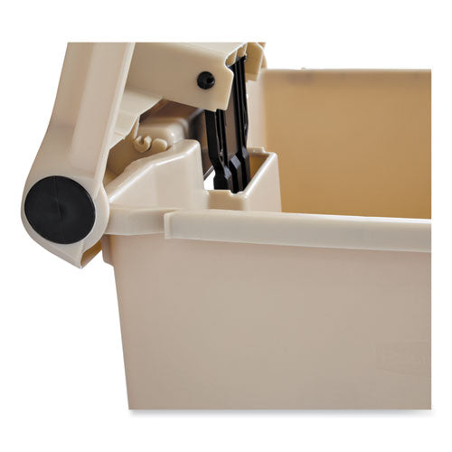 Contenedor de residuos con pedal para uso interior, 12 gal, plástico, beige