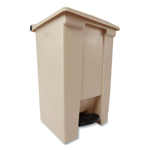 Contenedor de residuos con pedal para uso interior, 12 gal, plástico, beige