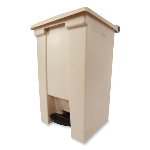 Contenedor de residuos con pedal para uso interior, 12 gal, plástico, beige