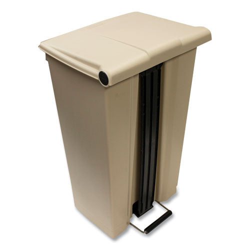 Step-on Receptacle, 23 Gal, Polyethylene, Beige