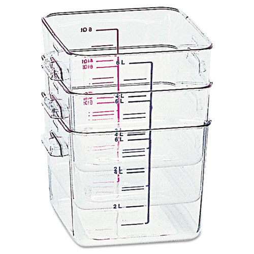 Spacesaver Square Containers, 2 Qt, 8.8 X 8.75 X 2.7, Clear, Plastic