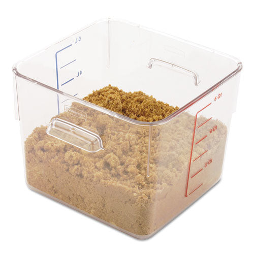 Spacesaver Square Containers, 4 Qt, 8.8 X 8.75 X 4.75, Clear, Plastic