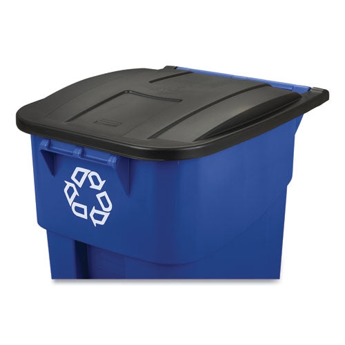 Contenedor rodante de reciclaje Square Brute, 50 gal, plástico, azul