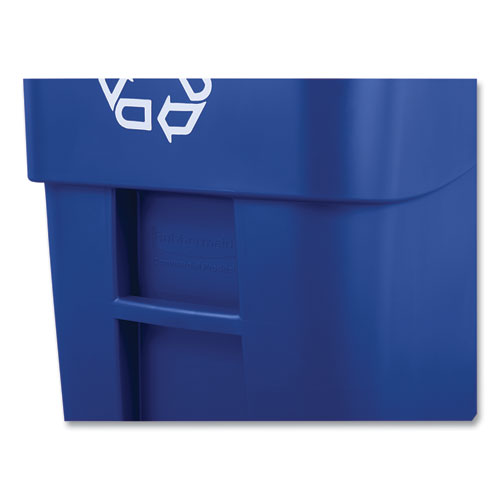 Contenedor rodante de reciclaje Square Brute, 50 gal, plástico, azul