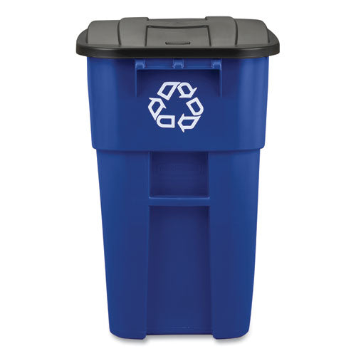 Contenedor rodante de reciclaje Square Brute, 50 gal, plástico, azul