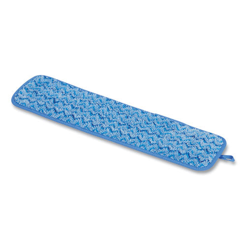 Almohadilla de microfibra para cuartos húmedos, mezcla dividida de nailon/poliéster, 18", azul, 12 por caja