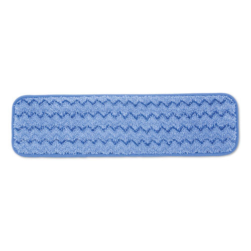 Almohadilla de microfibra para cuartos húmedos, mezcla dividida de nailon/poliéster, 18", azul, 12 por caja