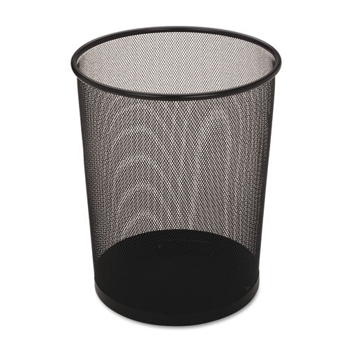 Steel Mesh Wastebasket, 5 Gal, Steel Mesh, Silver