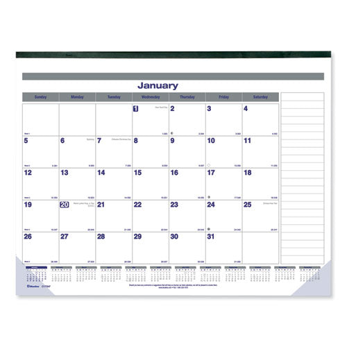 Net Zero Carbon Monthly Desk Pad Calendar, 22 X 17, White/gray/blue Sheets, Black Binding, 12-month (jan To Dec): 2024