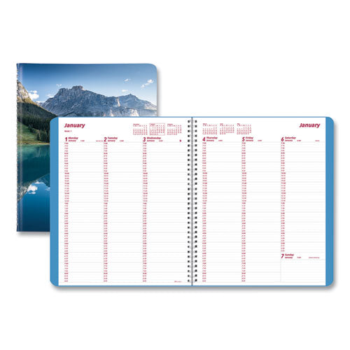Mountains Weekly Appointment Book, Mountains Photography, 11 X 8.5, Blue/green Cover, 12-month (jan To Dec): 2024