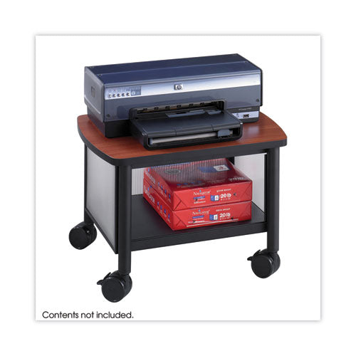 Soporte para máquina debajo del escritorio Impromptu, metal, 2 estantes, capacidad de 100 lb, 20.5" x 16.5" x 14.5", cereza/blanco/negro