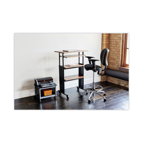 Muv Stand-up Desk de altura ajustable, 29.5" x 22" x 35" a 49", cereza/negro