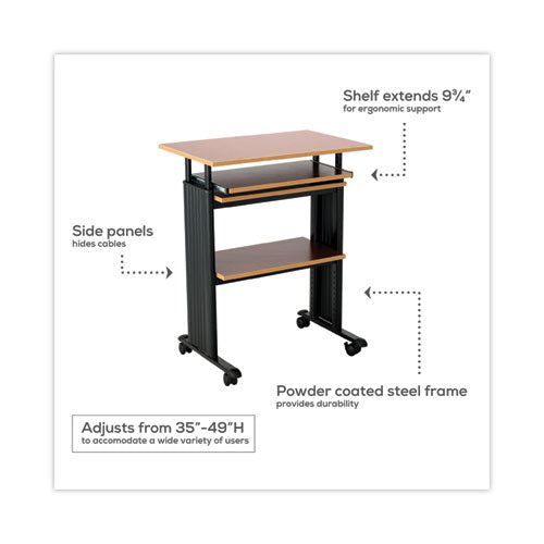 Muv Stand-up Desk de altura ajustable, 29.5" x 22" x 35" a 49", cereza/negro