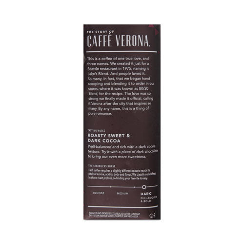 Whole Bean Coffee, Caffe Verona, 1 Lb Bag