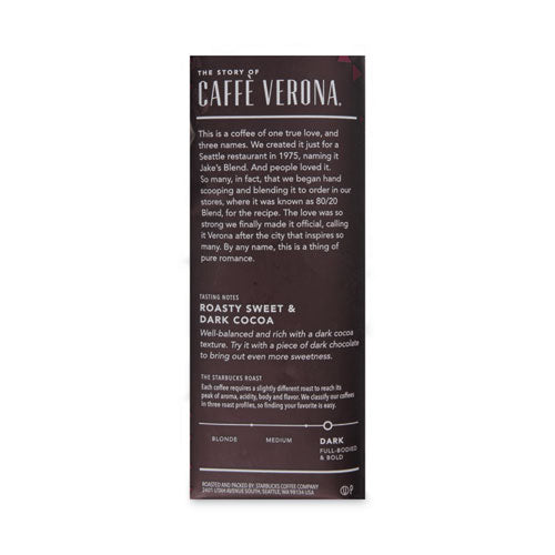 Café, Caffe Verona, paquete de 2.5 oz, 18/caja