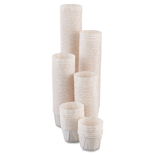 Vasos de papel para porciones, 2 oz, blanco, 250/bolsa, 20 bolsas/cartón