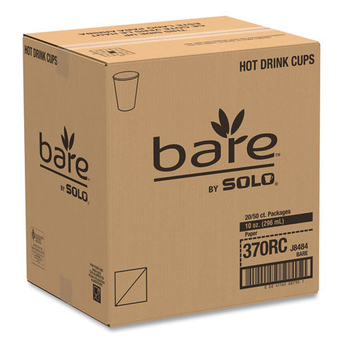 Bare Eco-forward Recycled Content Pcf Vasos calientes de papel, 10 oz, verde/blanco/beige, 1000/cartón
