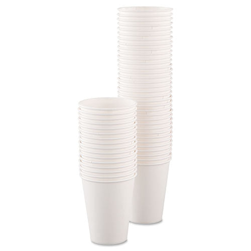 Vasos para bebidas calientes de papel polivinílico de una cara, 8 oz, blanco, 50/bolsa, 20 bolsas/cartón
