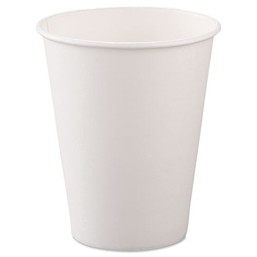 Vasos para bebidas calientes de papel polivinílico de una cara, 8 oz, blanco, 50/bolsa, 20 bolsas/cartón