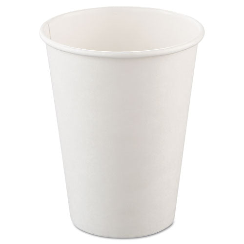 Vasos para bebidas calientes de papel polivinílico de una cara, 12 oz, blanco, 50/bolsa, 20 bolsas/cartón