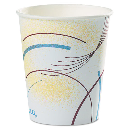 Vasos de papel para agua, fría, 5 oz, diseño meridiano, multicolor, 100/manga, 25 fundas/cartón