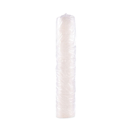 Tapas planas para vasos fríos de plástico de poliestireno con ranura para popote, se adaptan a vasos de 28 oz, translúcidos, 960/cartón
