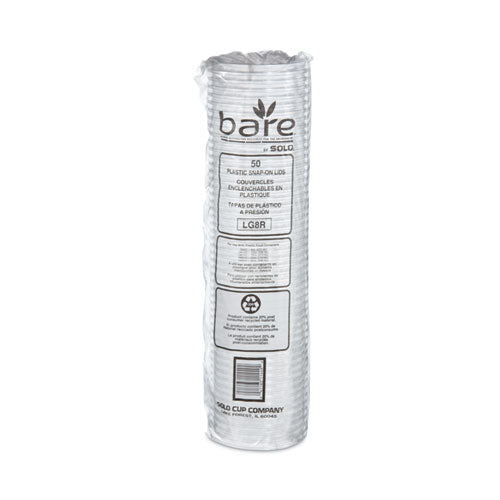 Bare Eco-forward Rpet Deli Container Tapas, tapa empotrada, se adapta a 8 oz, transparente, plástico, 50/paquete, 10 paquetes/cartón