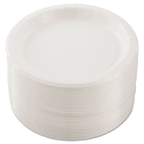 Vajilla Bare Eco-forward de papel revestido de arcilla, plato, 8.5" de diámetro, blanco, 125/paquete, 4 paquetes/cartón
