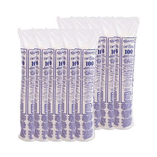 Tapas recerrables Optima para vasos de papel calientes, se adapta a vasos de 10 oz a 24 oz, blanco, 1,000/cartón