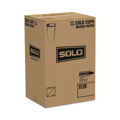 Symphony Vasos fríos de papel tratado, 12 oz, blanco/beige/rojo, 100/bolsa, 20 bolsas/cartón